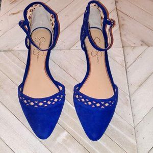 Jessica Simpson Size 8.5 M Royal Blue Leather Flat